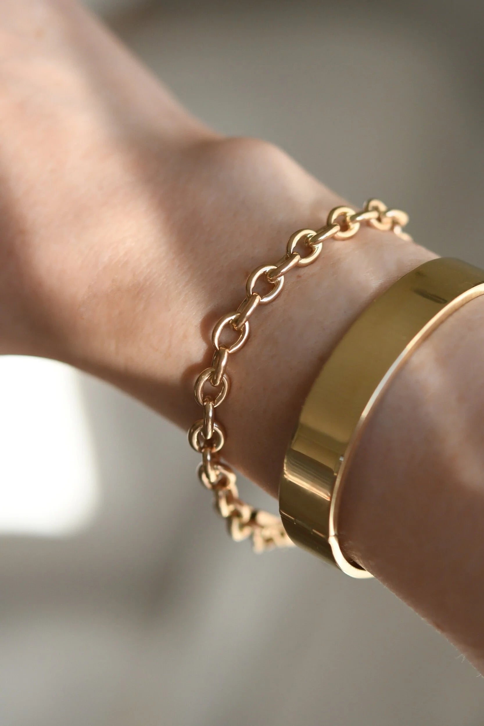 The Little Mermaid Sizeable Anchor Bracelet 14K Rose Toned Gold 1960s