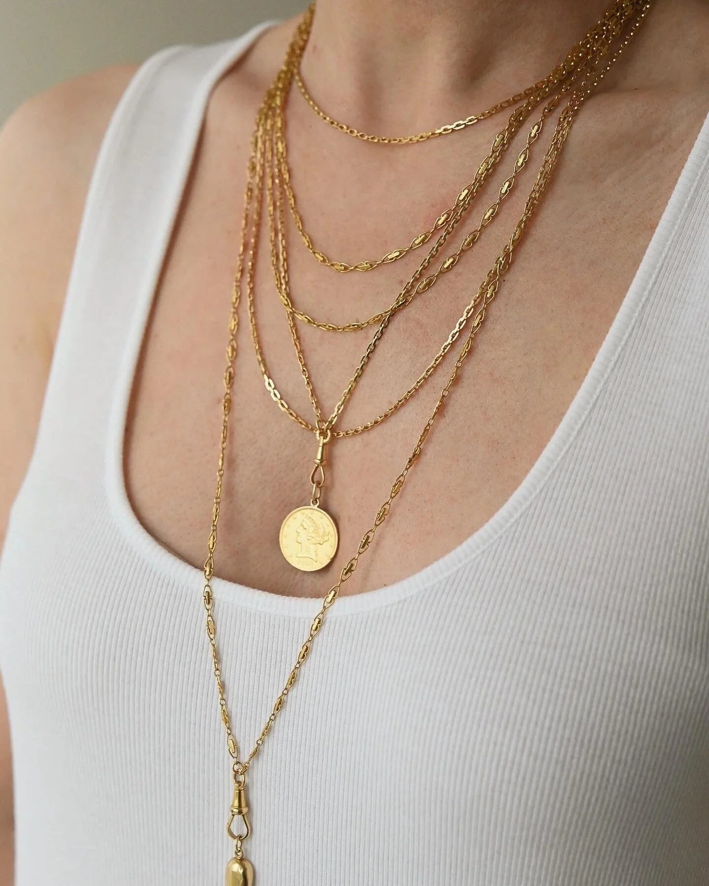 Antique Lady Liberty 5 Dollar Coin Pendant 21.6K Gold 1904