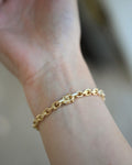 Perfect Danish Anchor Link Bracelet Vintage 14K Gold 1970
