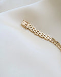 Classic Timeless Danish Vintage Brick Link Bracelet 14K Gold 1960