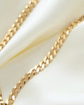 An Extraordinary Wide Flat Curb Link Chain 18K Gold 1970