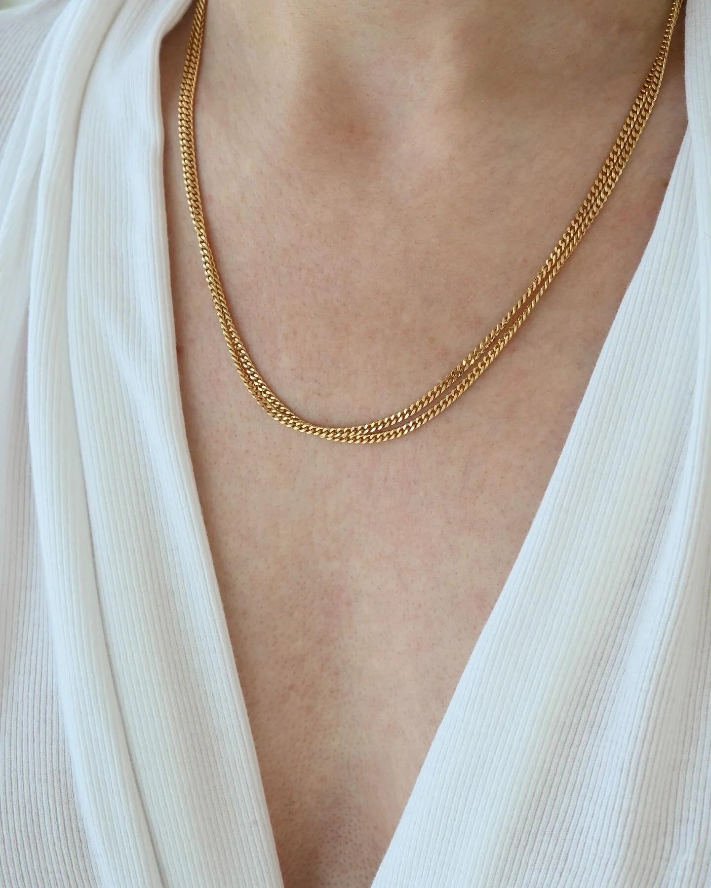 Super Long Super Versatile Curb Link Chain 14 Gold