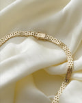 Perfect Rare Brick Link Necklace 14K Gold 1960s