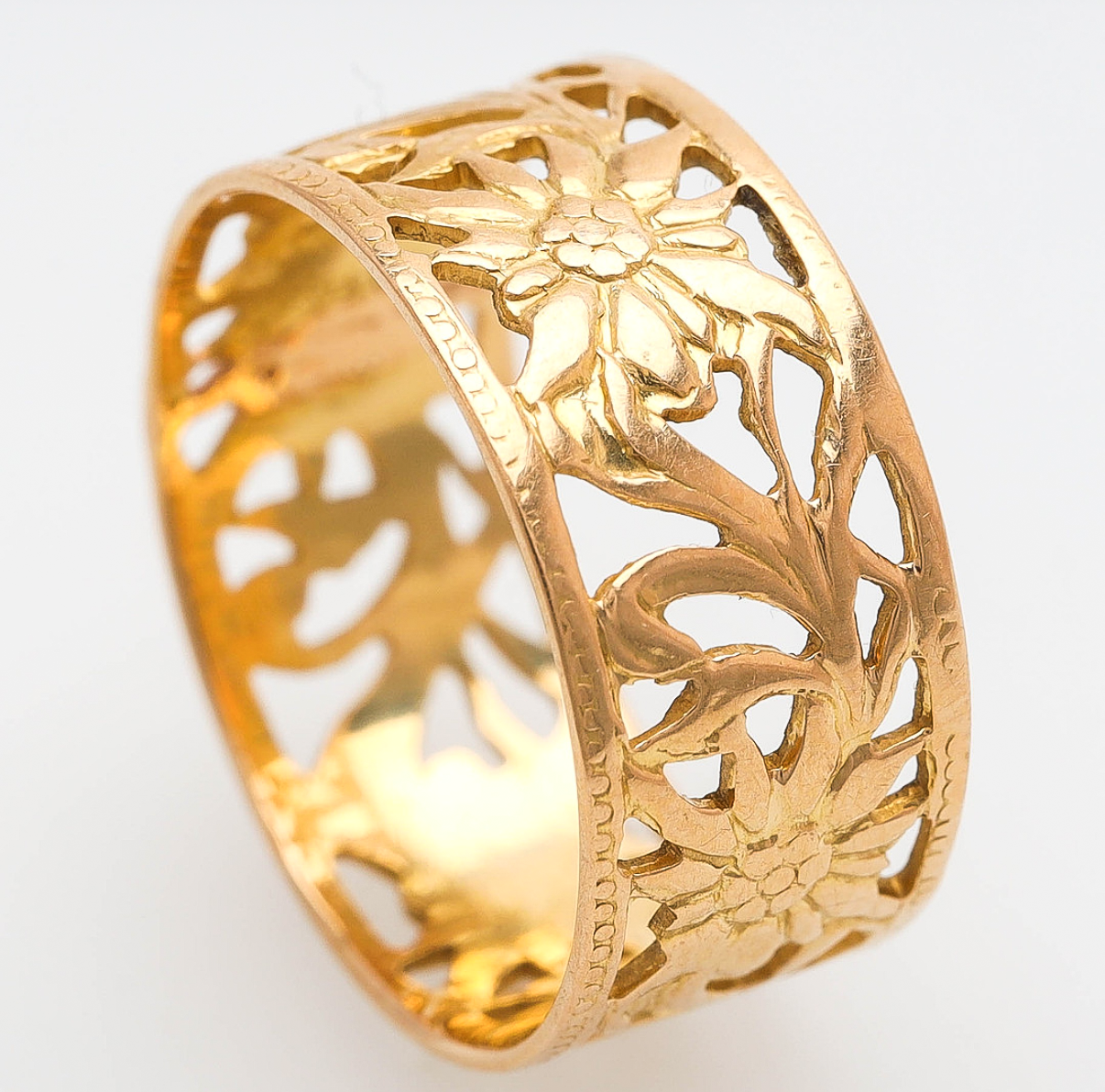 Blooming Flowers Ring 18K Gold 1900s