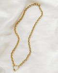 Stunning Rare Heart Connector and Dog Clip Biker Chain 14K Gold