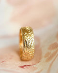 Beautiful Edwardian Engraved Wedding Band 1918 18K Gold