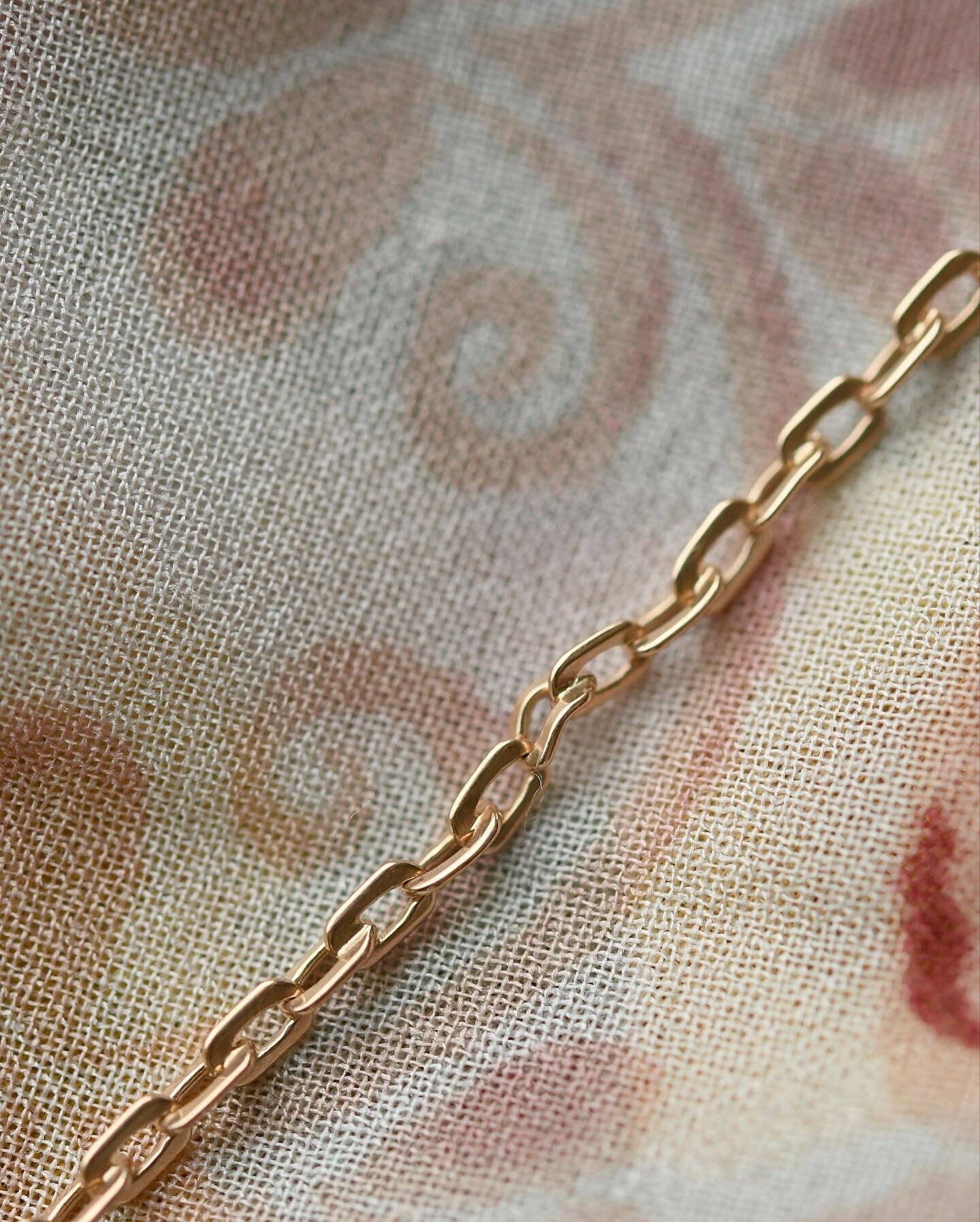 Ultra Long Antique Chain w Dog Clip and Slider 14K