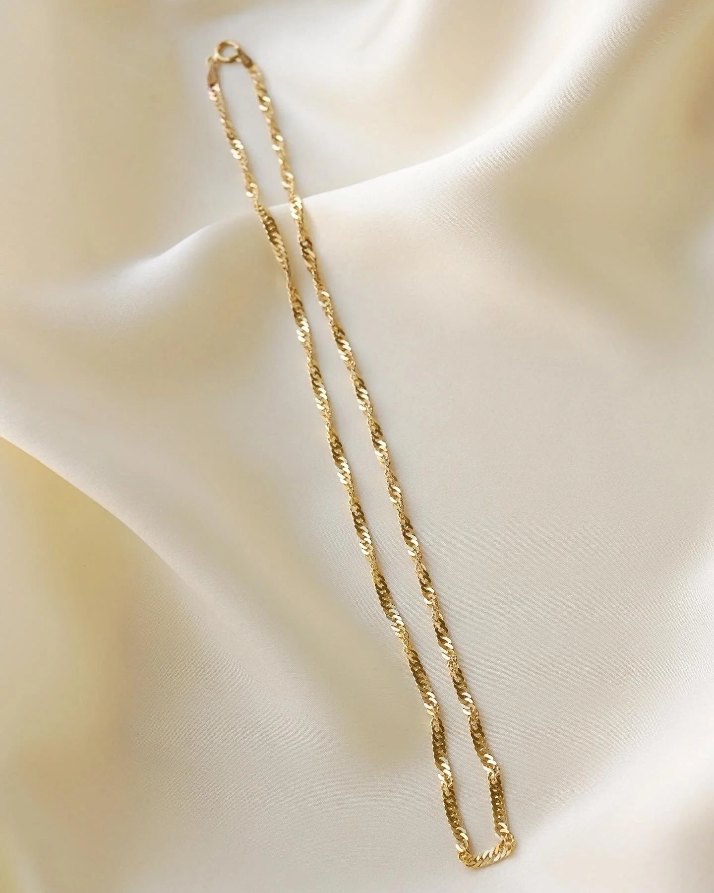 Twisted Vintage Curb Link Chain 14K Gold