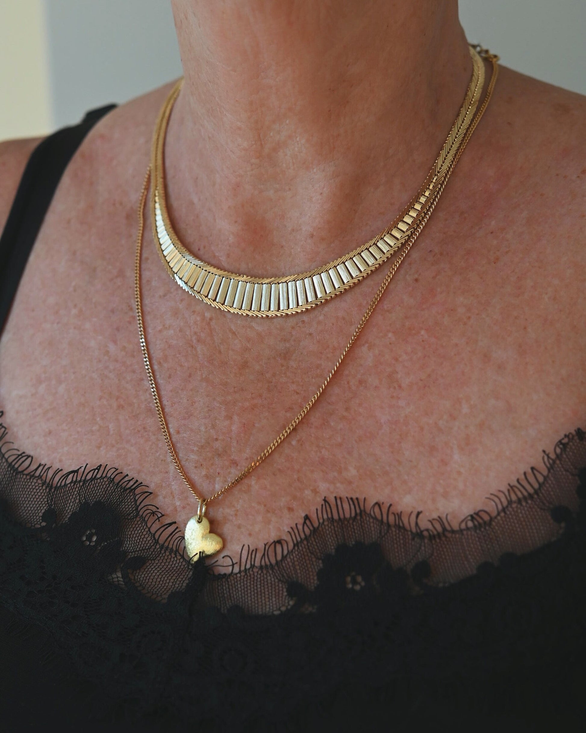 The Sexiest Sublime Danish Vintage 14K Gold Geneva Variation Link Necklace