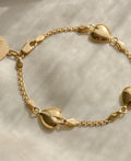 Cute Puffy Heart Vintage Bracelet 18K Gold 1950