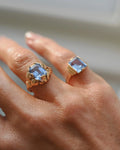 Beautiful Old Baby Blue Spinel Rings 18K Gold 1920-1950