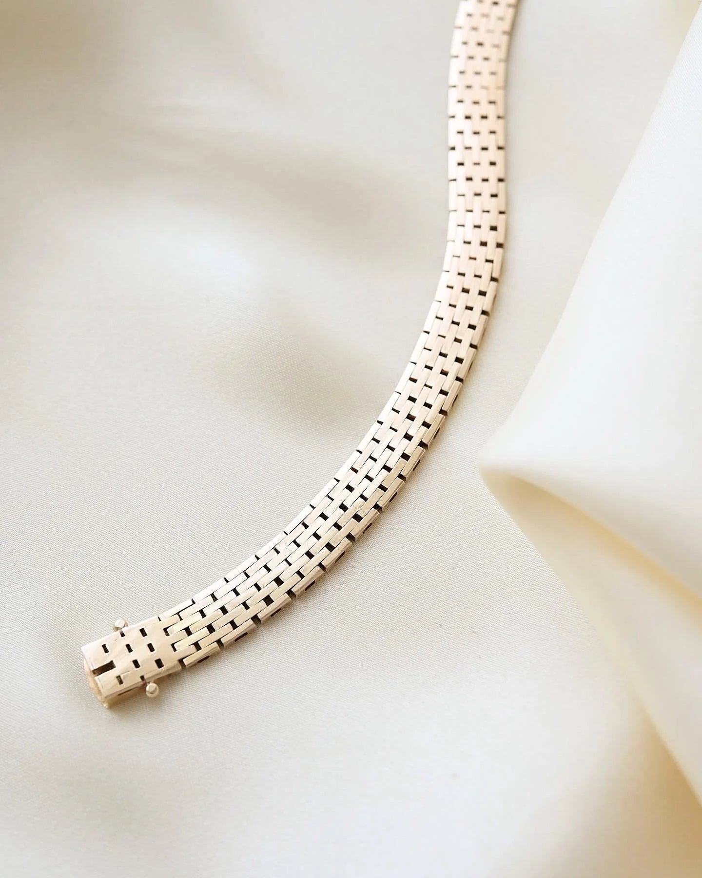 Danish Brick Link Bracelet by Charles Ø 14K Gold 1962-1972