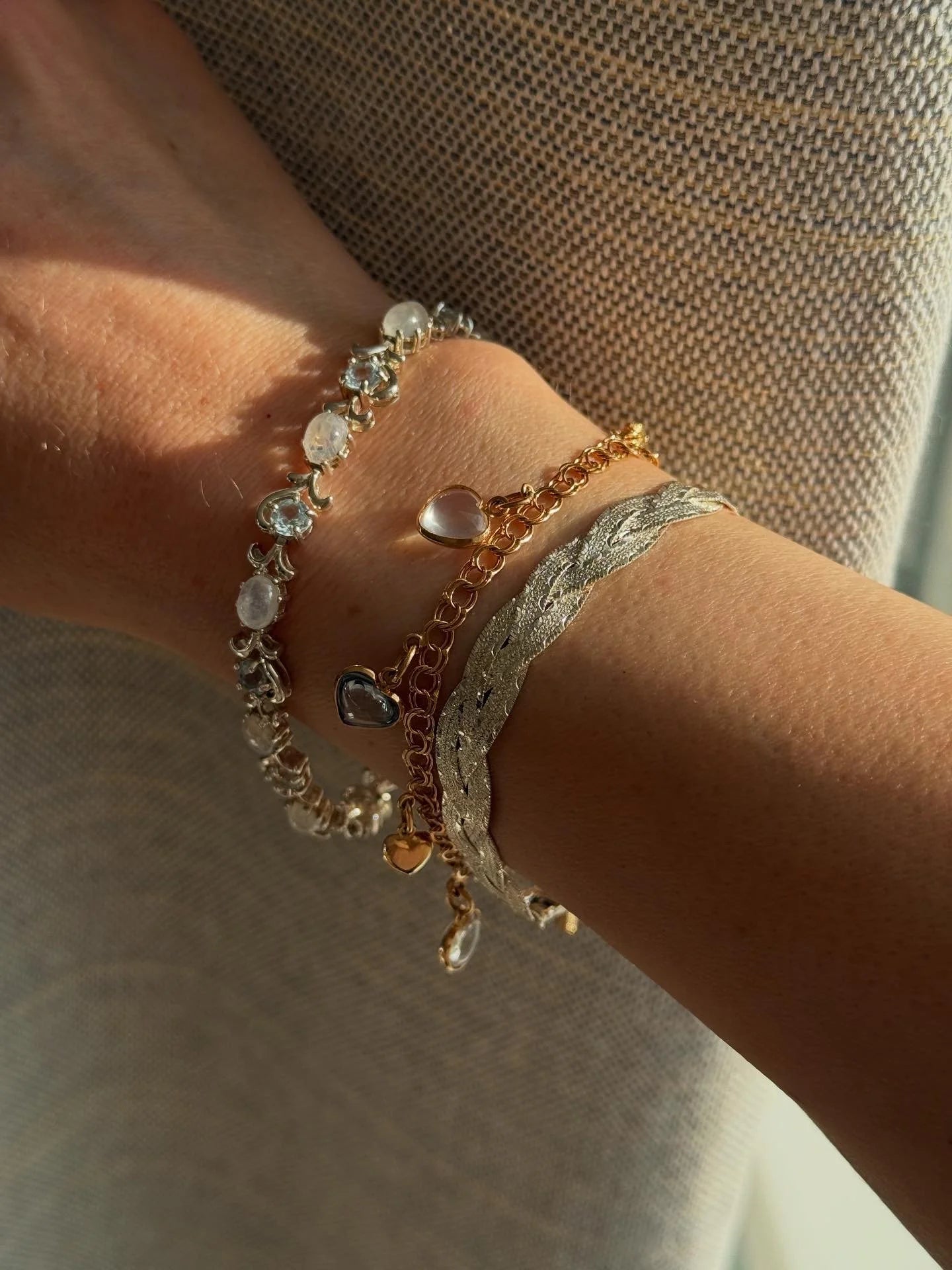 Gorg Vintage Silver Braided Florentine Pattern Bracelet Sterling Silver Denmark Mid 1900s