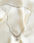 Carrie Bradshaw-esque Vintage Diamond Cluster Necklace 18K White Gold