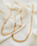 Heavy 17 Inches Swedish Vintage X Link Necklace 18K Gold 1961