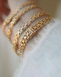 Amazing Rare Mid Century Swedish Single Row Star Link Bracelets 18K Gold