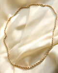 Glowing Vintage Rope Link Chain 14K Gold 1970s