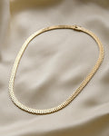 Gorgeous Danish Jens Tage Hansen Brick Link Necklace 14K Gold 1960s