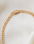 Sublime Big Double Sided Flat/Rounded Curb Link Necklace 18K Gold 1970s