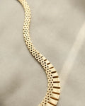 Beautiful Danish Graduated Brick Link Necklace 14K Gold 1960s
