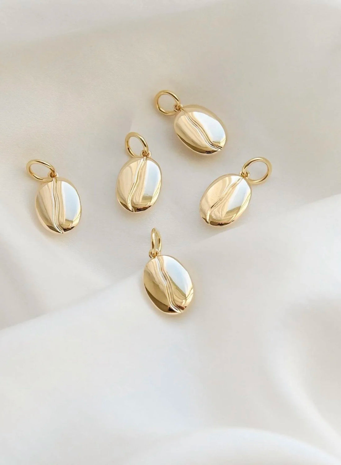 OMJ FINE JEWELRY : The Heavy Good Luck Coffee Bean Pendant 14K Gold Denmark