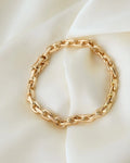 Stunningly Gorgeous Chunky Danish Vintage Anchor Link Bracelet 14K Gold