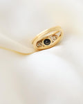 Sublime Special Antique Ring w Old Cut Diamonds and Sapphire 18K Gold 1920s