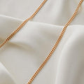 Amazing 32 Inches Looooong Italian Dog Clip Curb Link Necklace 18K Gold