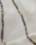 Antique Niello Silver Watch Chain w Horse Shoe and Extra Bolt Clasp 1890