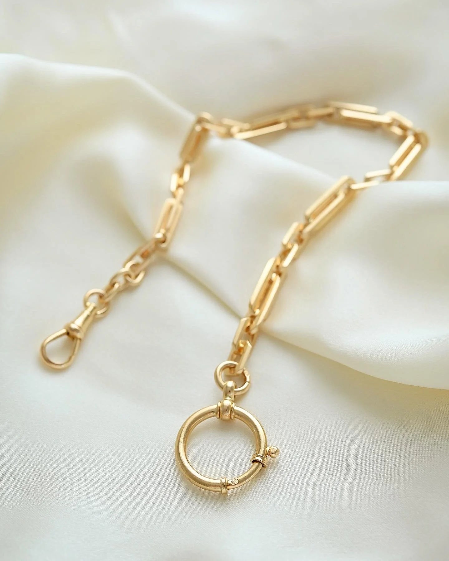 Sublime Antique Swedish Fancy Link Watch Chain 18K Gold