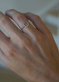 Dainty Horse Shoe Diamond Ring 18K Gold