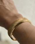 Radiant Textured Vintage Bangle 14K Gold 1970s