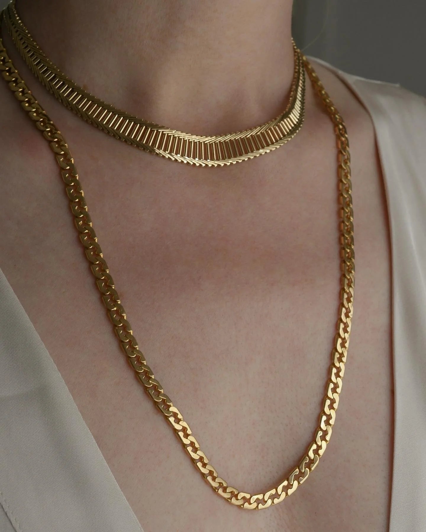 Sexy Rare Danish Vintage Necklace 14K Gold 1980s