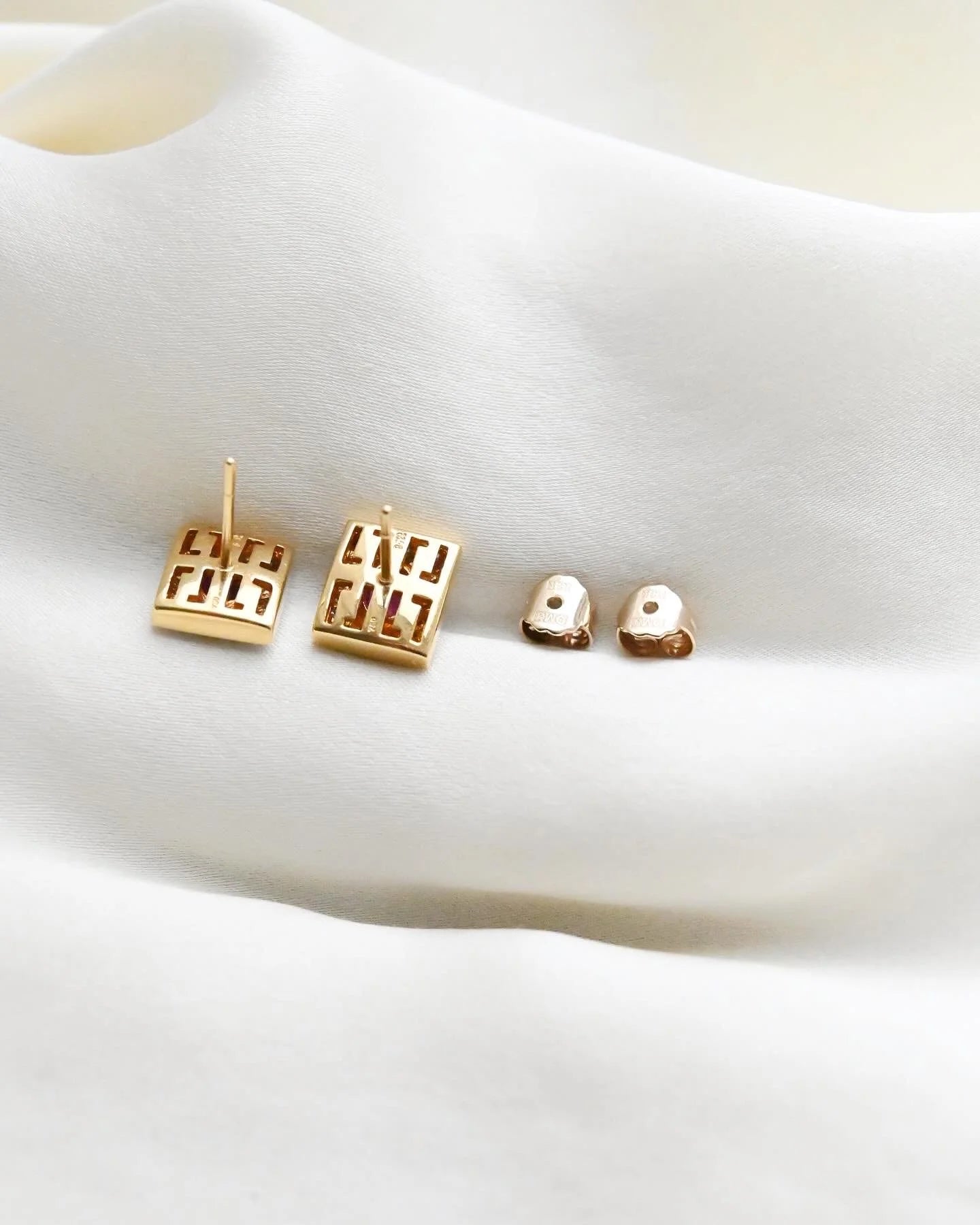 Ruby and Diamond Statement Earrings in 18K Gold 1980