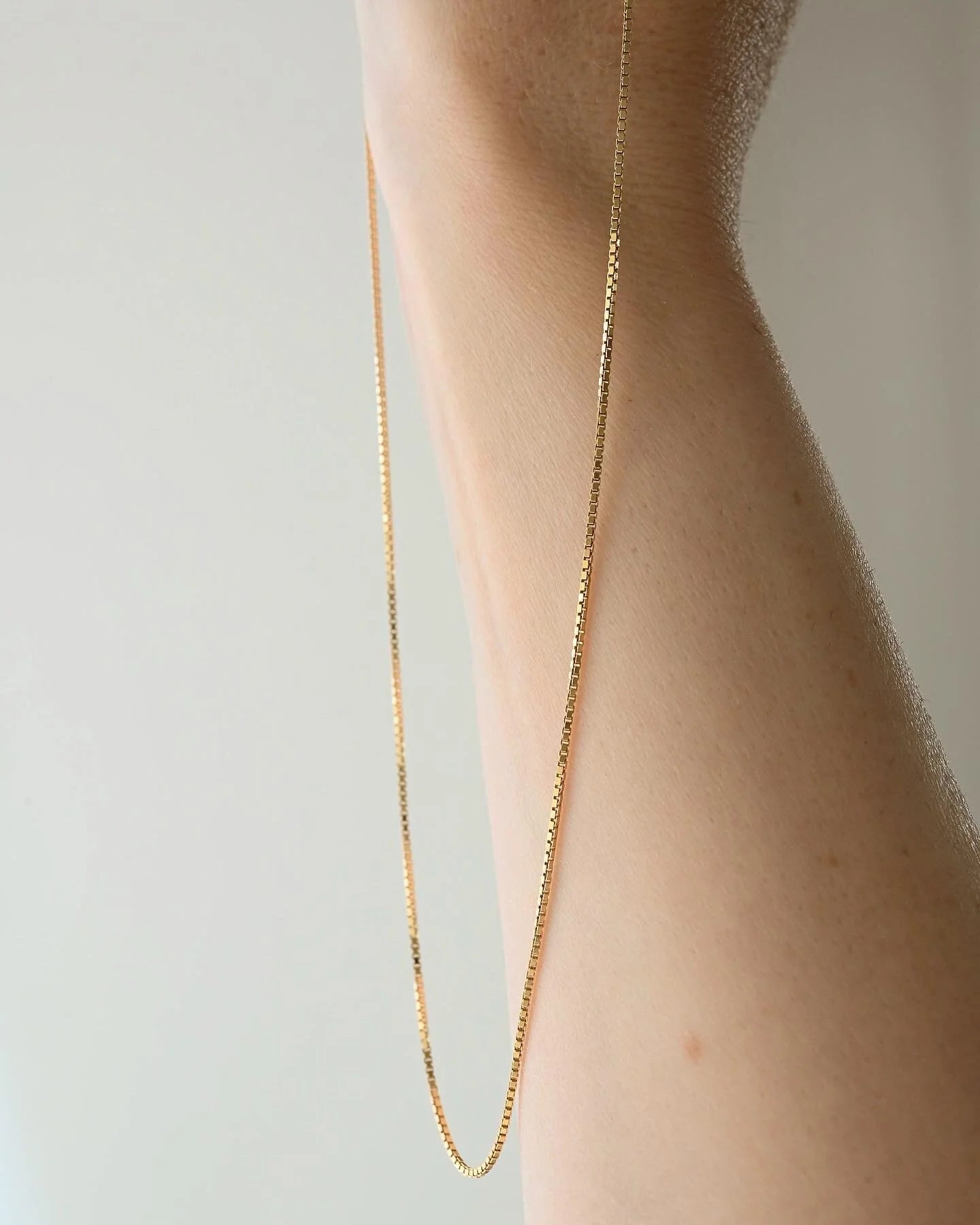 A Classic Dainty Vintage Box Chain 14K Gold