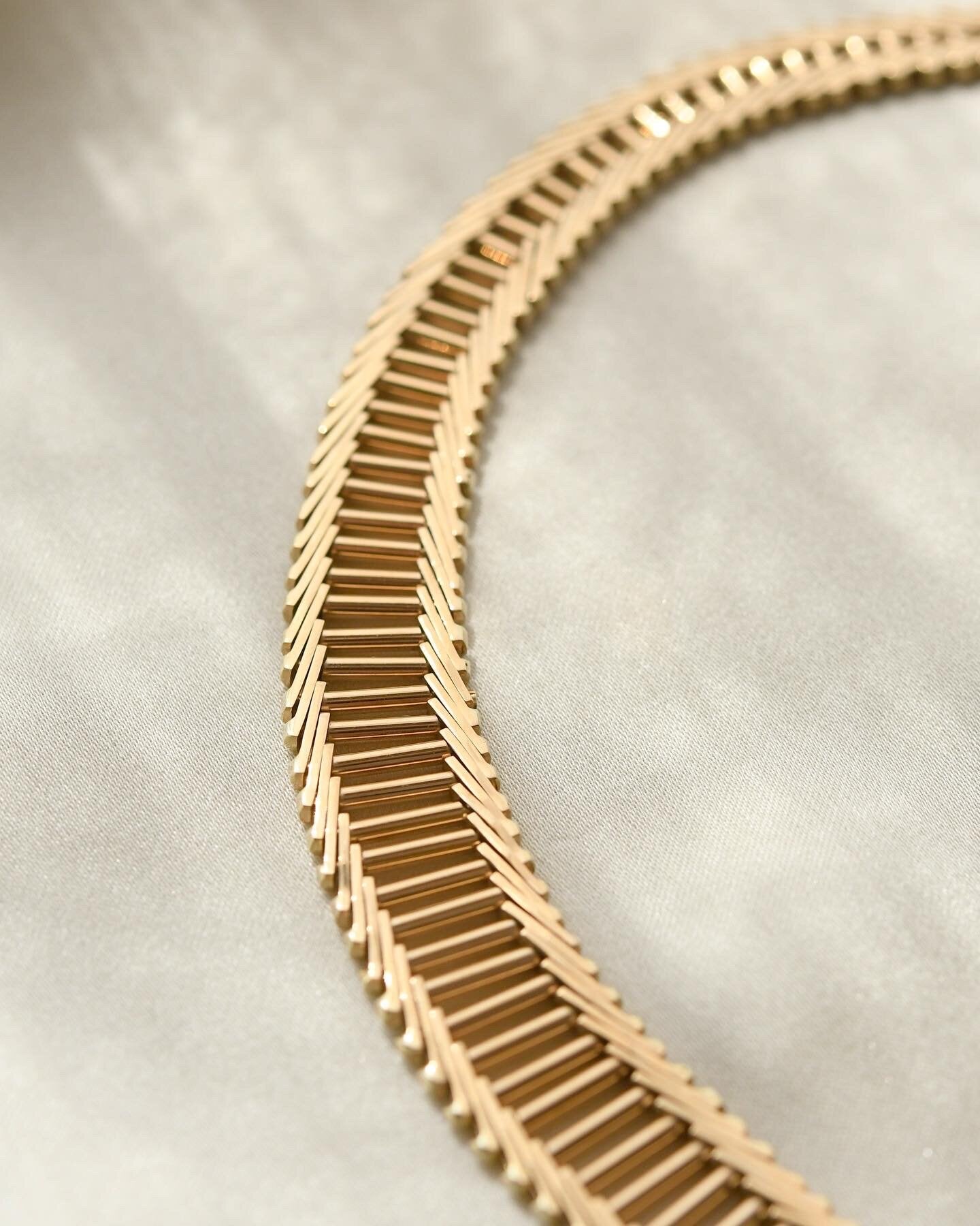 Sexy Rare Danish Vintage Necklace 14K Gold 1980s