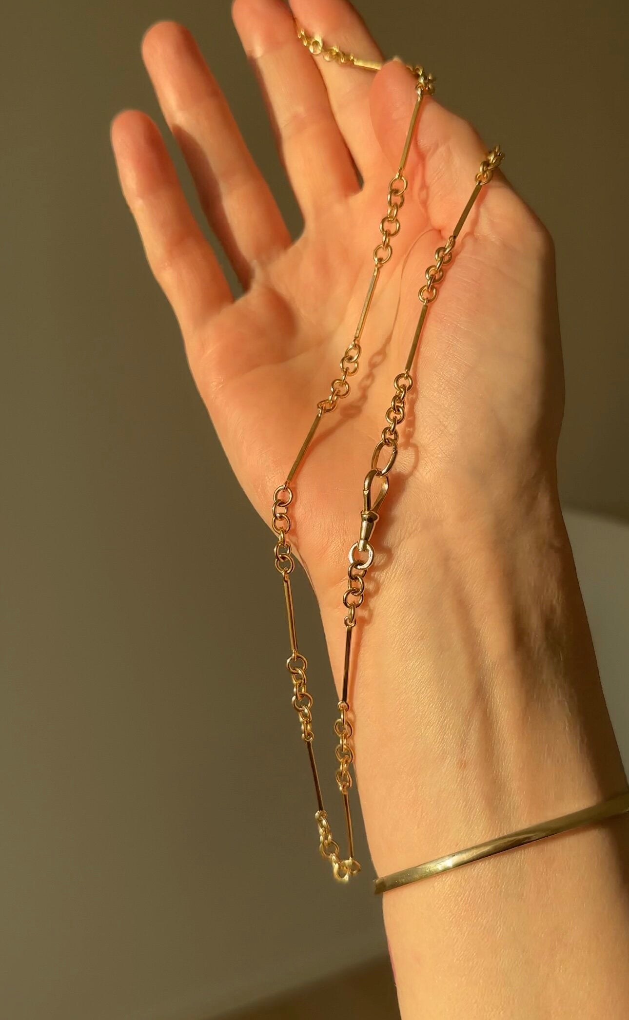 INCREDIBLE Antique Watch Chain 18K Gold 1900s