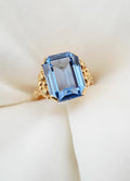 Extraordinary Pool of Blue Topax x 18K Gold Ring Sweden 1950s