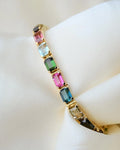 The Will Get Complimented Forever Aquamarine & Multicolored Tourmaline Bracelet 18K Gold