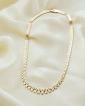 Beautiful Big Danish Vintage Brick Link Necklace 14K Gold 1970