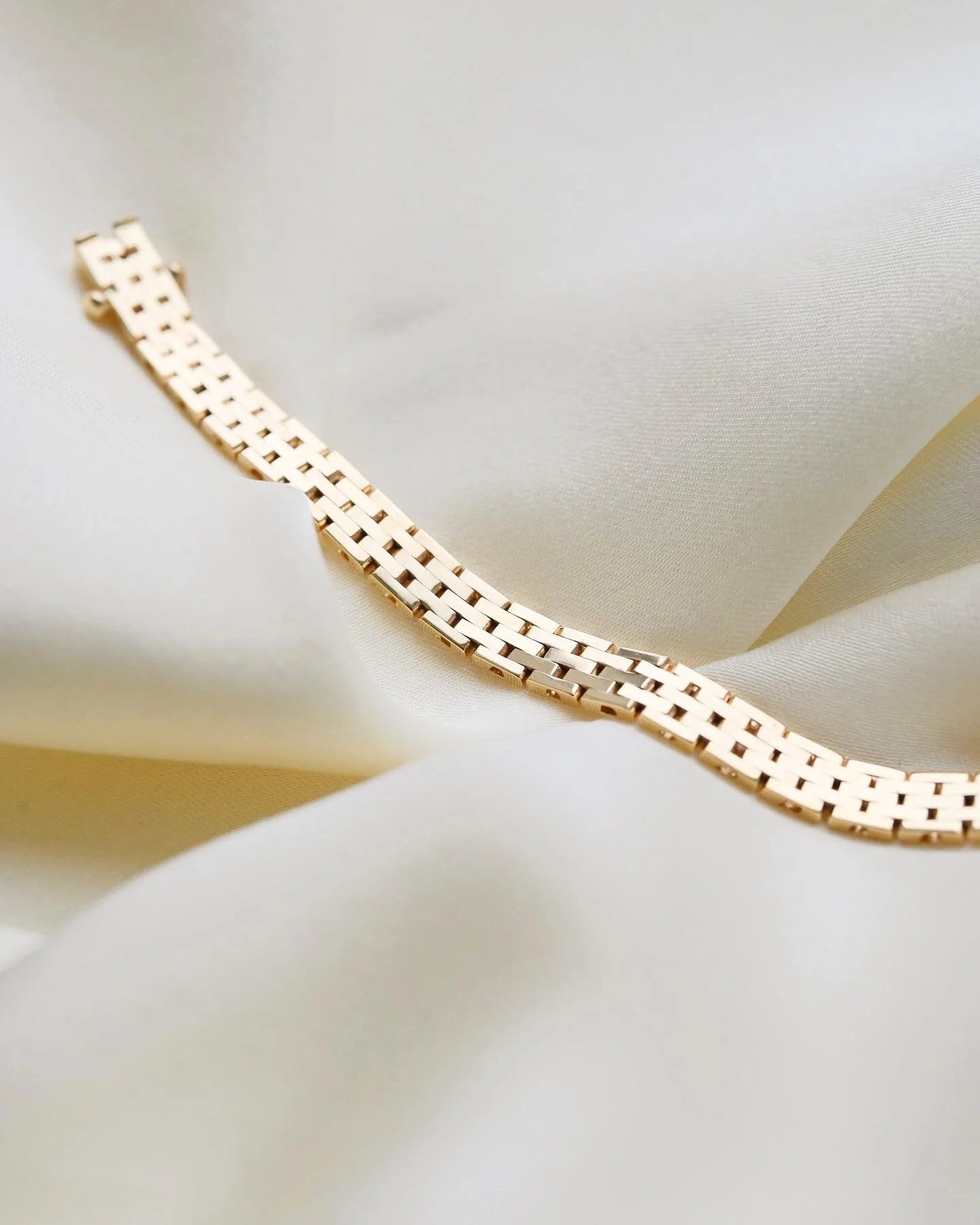Fantastic Fluid Super Shine Link Bracelet Vintage Denmark 1960s 14K Gold