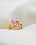 Beautiful Swedish Bubblegum Sapphire Ring 18K Gold 1952