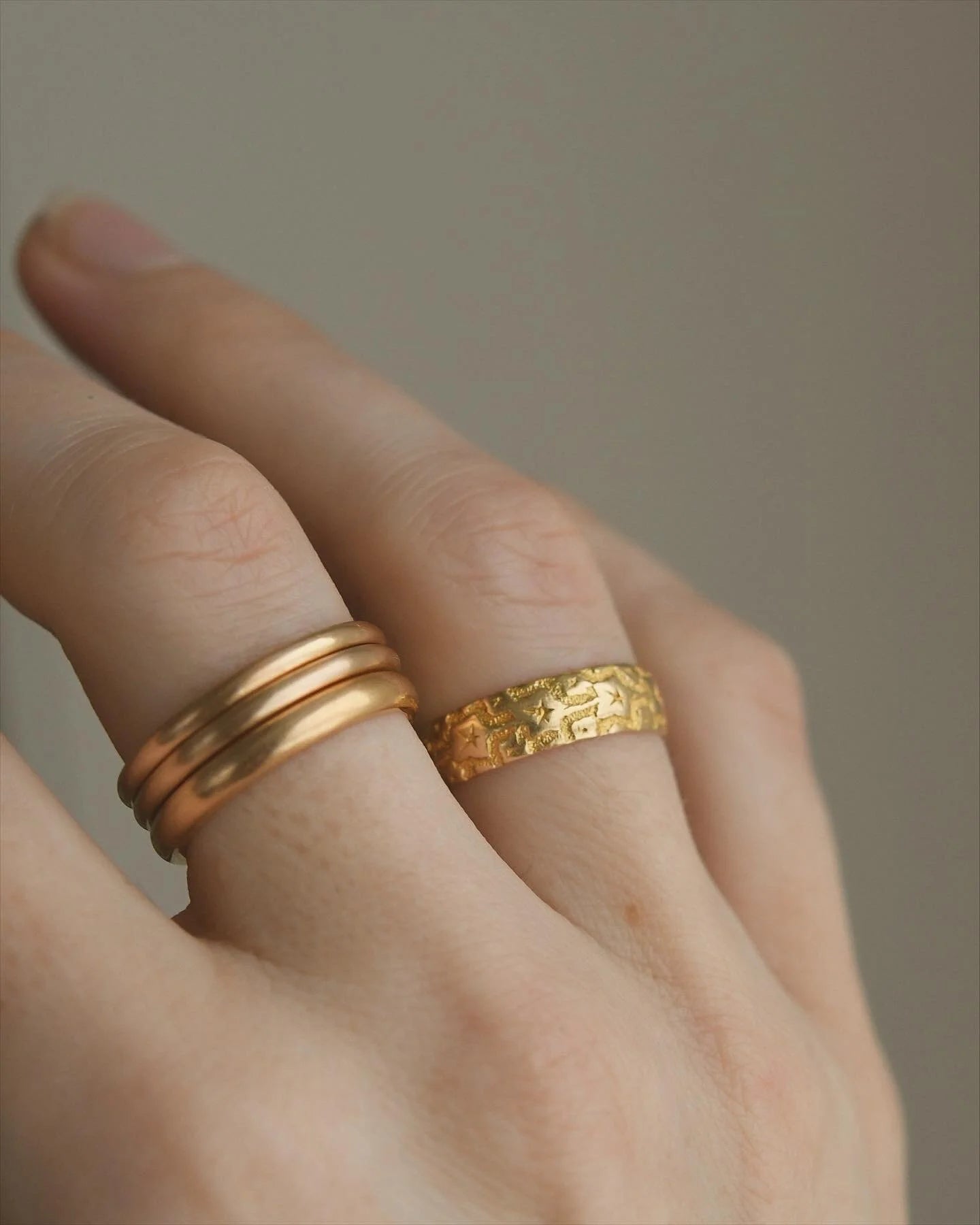 Anna and Arthurs 1930s 20K Rose Gold Bands