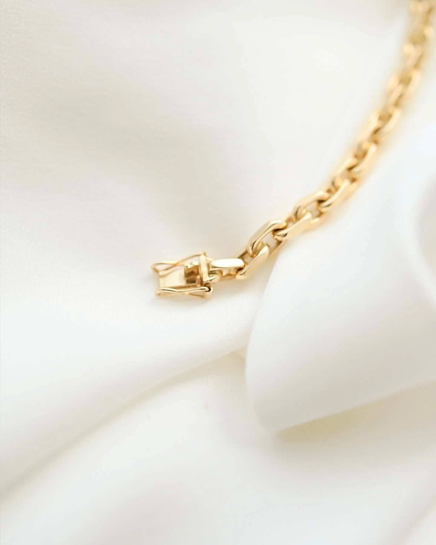 Outstanding Perfect Danish Vintage Biker Link Bracelet 14K Gold 1980