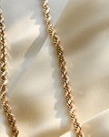 Glowing Vintage Rope Link Chain 14K Gold 1970s