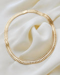 Extraordinary 59 Grams Sexy Flat Curb Link Necklace 14K Gold 1970