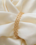 Beautiful Heavy Swedish X Link Bracelet 18K Gold