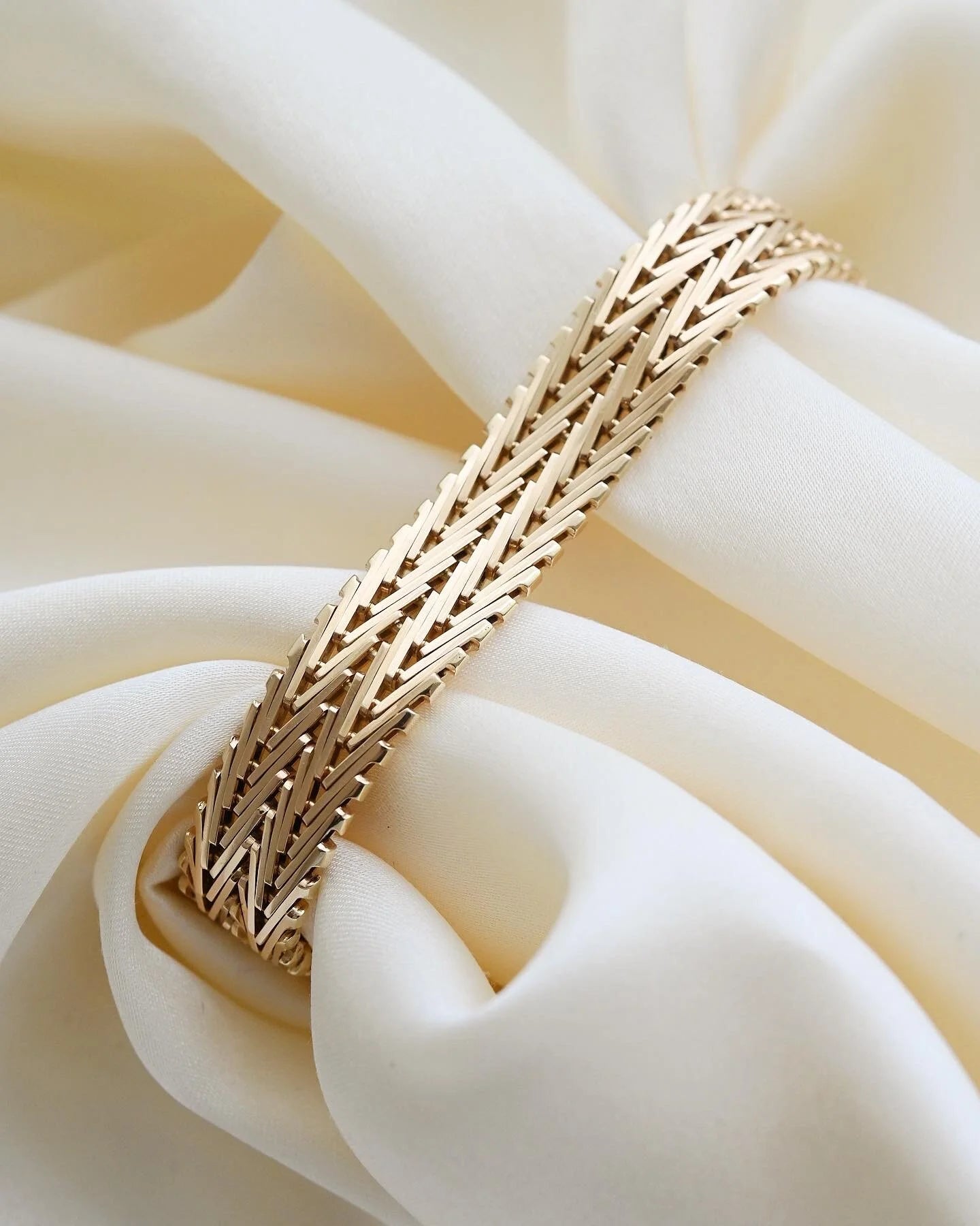 Heavy Gorg Danish Vintage Bracelet 14K Gold 1960s