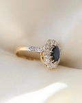 Antique Swedish Carl Mattinsson Ring Old Cut Diamonds Sapphire 18K Gold 1919