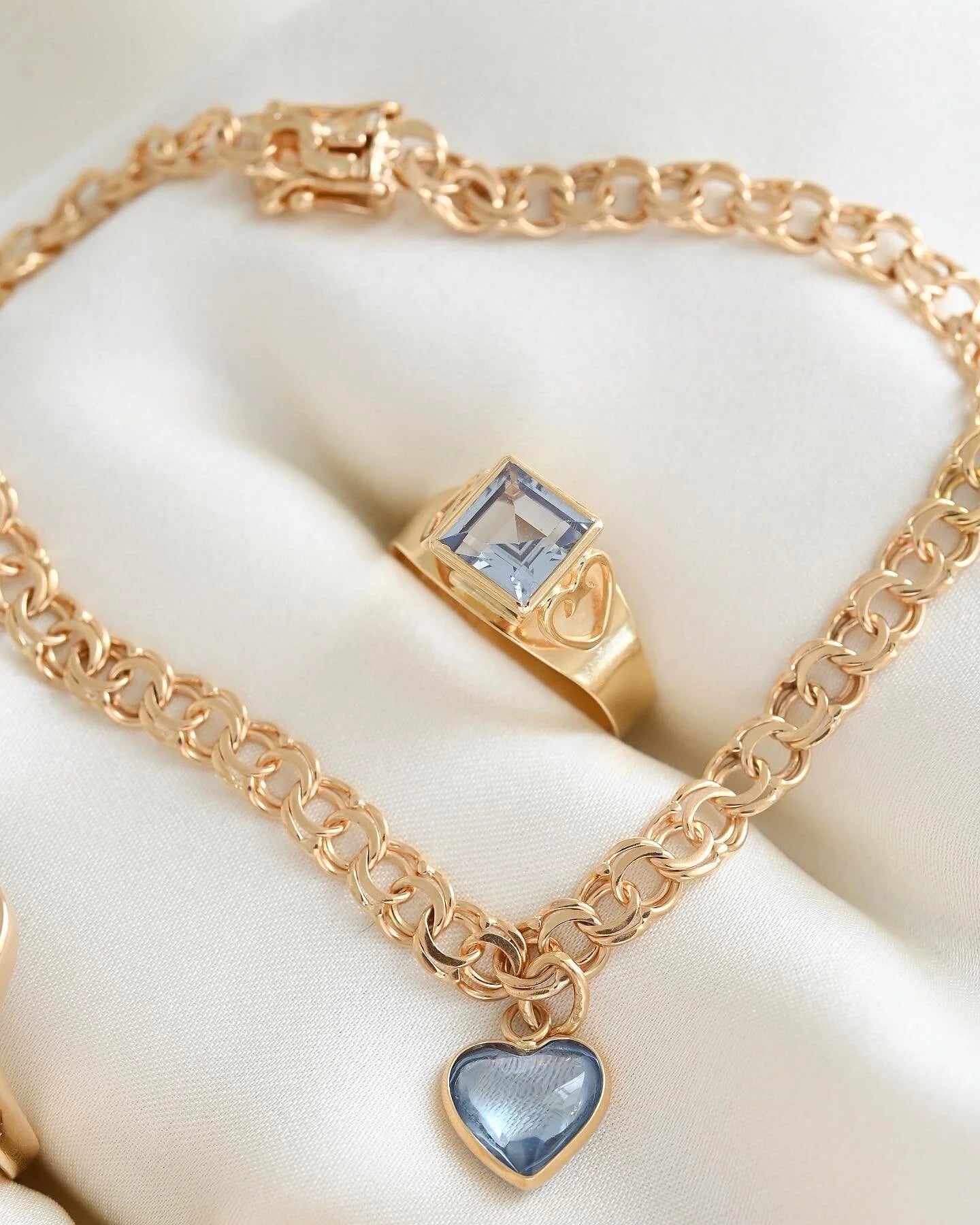 The Blue Collection 18K Gold Bracelet & Rings